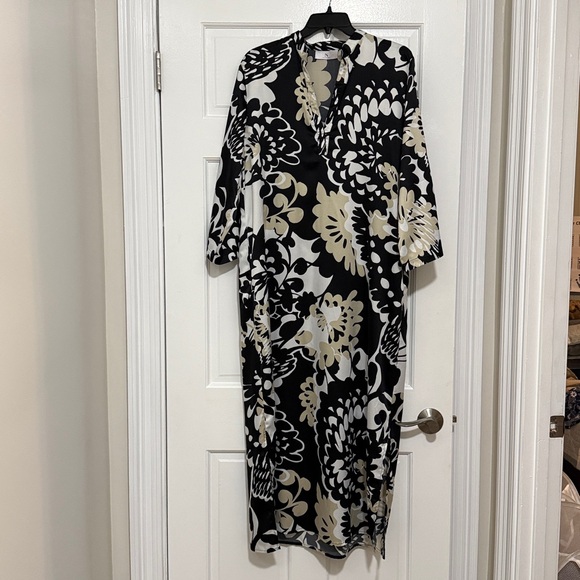 Natori Caftan (Kaftan) Lounge Dress SMALL Pull Over Kimono w/ pockets - Picture 2 of 9